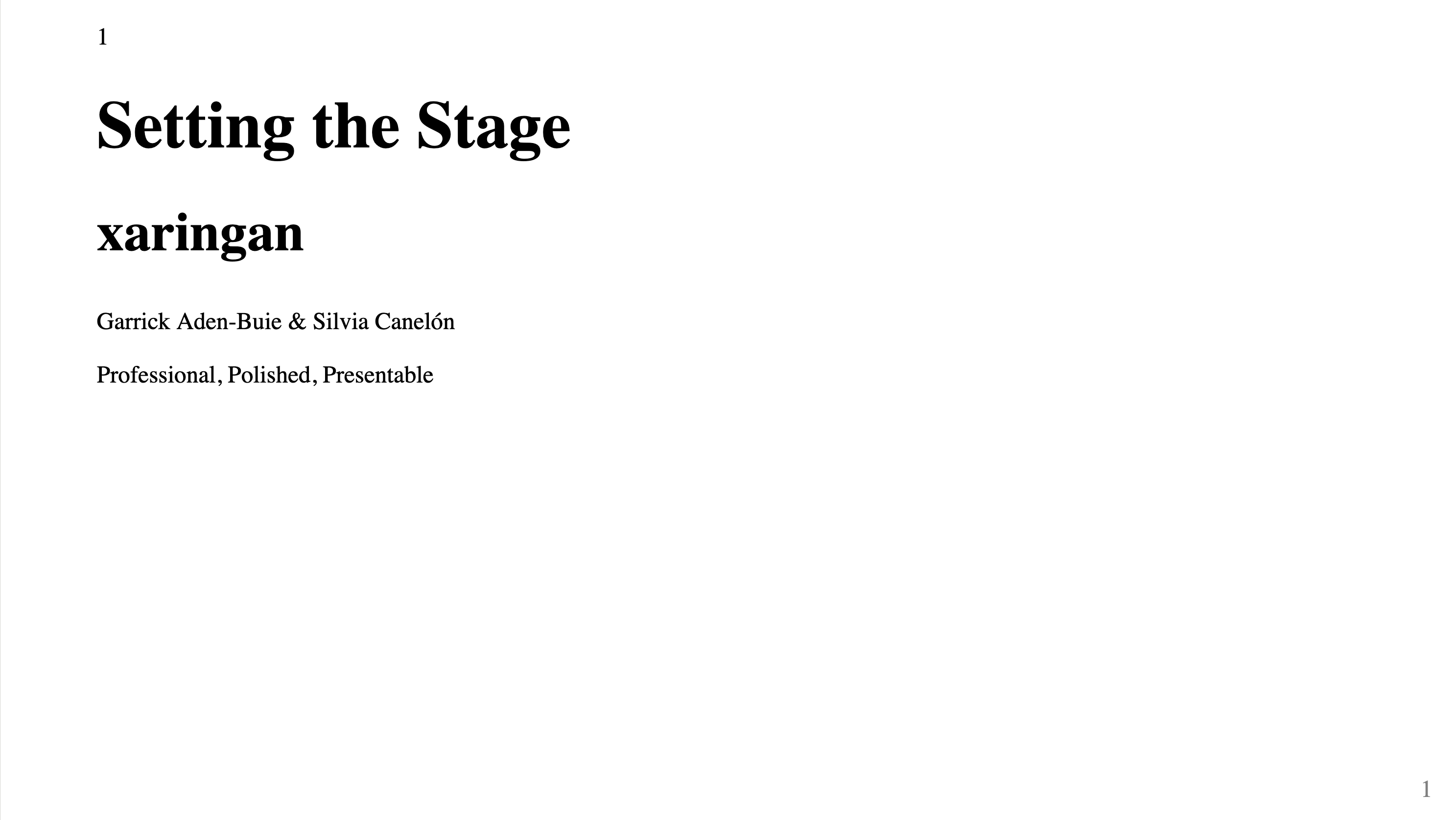 Title slide with no formatting