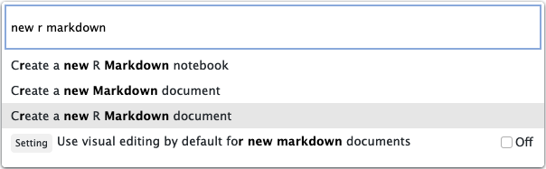 Create a new R markdown document