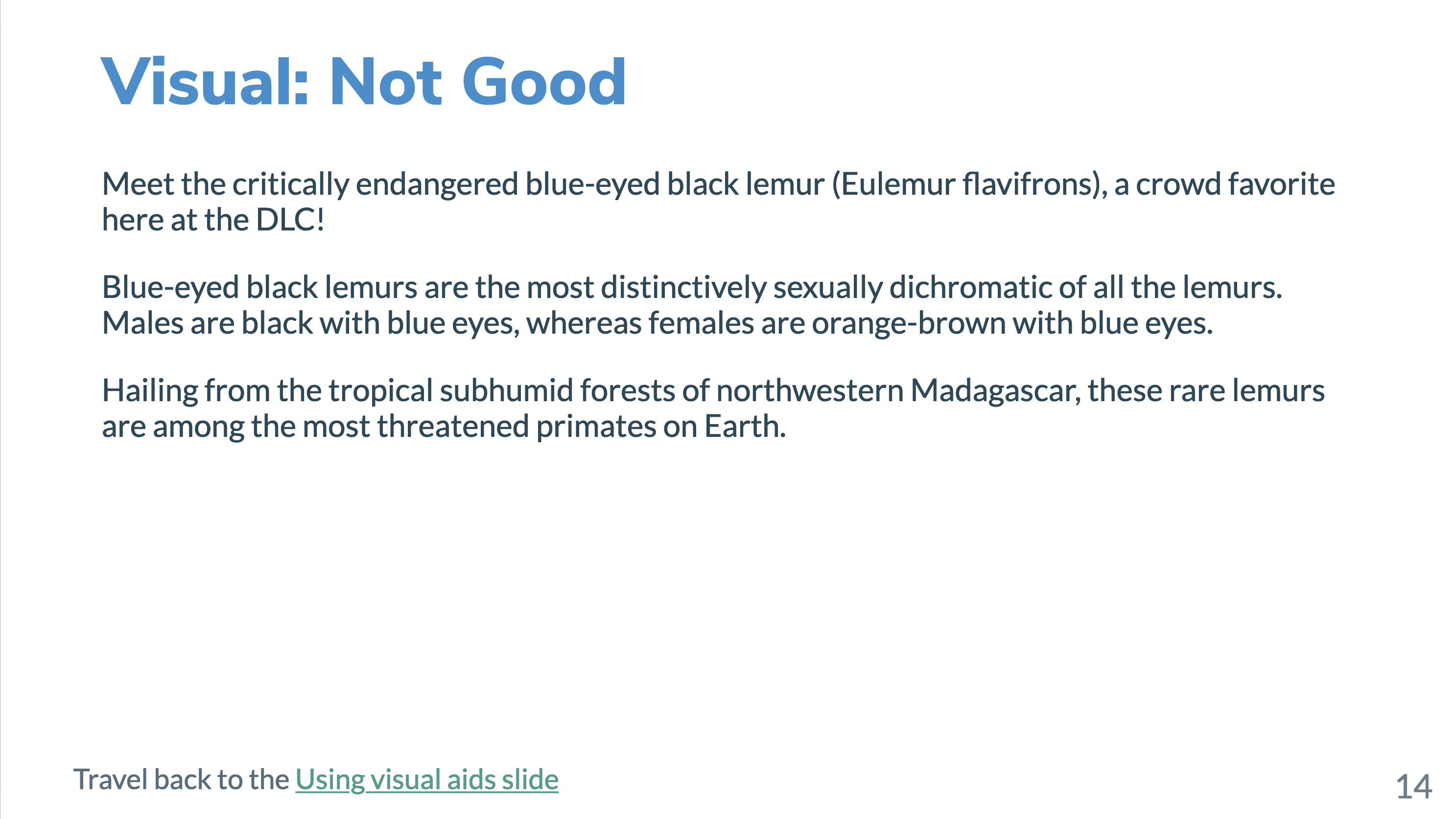 Slide containing only plain text provided in paragraph form and going across the entire slide